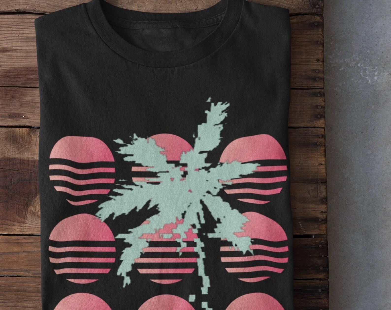 Vaporwave Shirt, Harajuku Shirt, E Girl Clothing, Retrowave Tee, Synthwave Clothing, Vaporwave Sunset, Anime Wave Shirt, Synthwave Shirt, 4XL