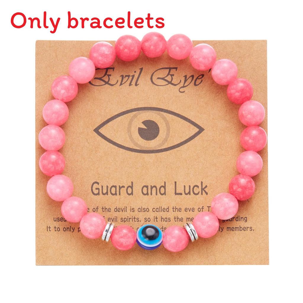 Fashion Frosted Bead Bracelet With Blue Eyed Design For Unisex Gift