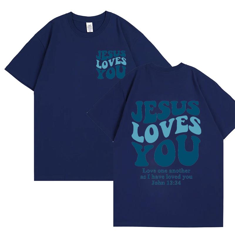 Jesus Liebt Dich T-Shirt Liebe Wie Jesus Shirt Christliches Merch Christliche T-Shirts Jesus Ist König Bibelvers Oberteile Christliche Kleidung