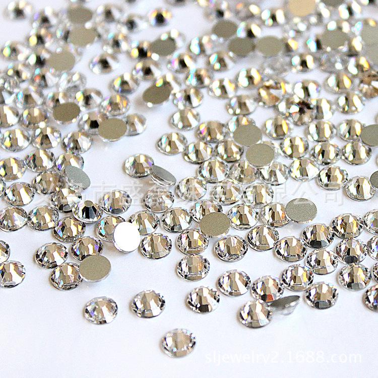 Transparent White Czech Glass Flat Back Rhinestones SS3-SS30 for DIY Phone Stickers SS6 (1440 pieces) белый