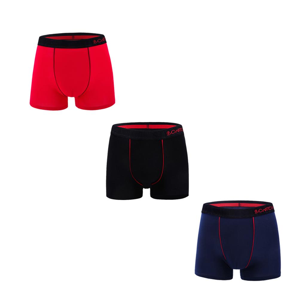 BONITOS 3ks sexy pánské kalhotky ventilační boxerky pro pánské spodky Bavlněné pánské spodní prádlo Značka