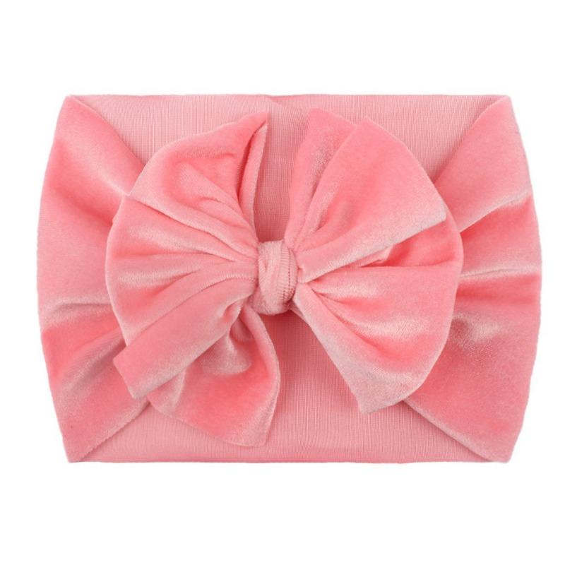 New summer baby golden velvet headscarf, children's double bow headband, comfortable baby hair accessories