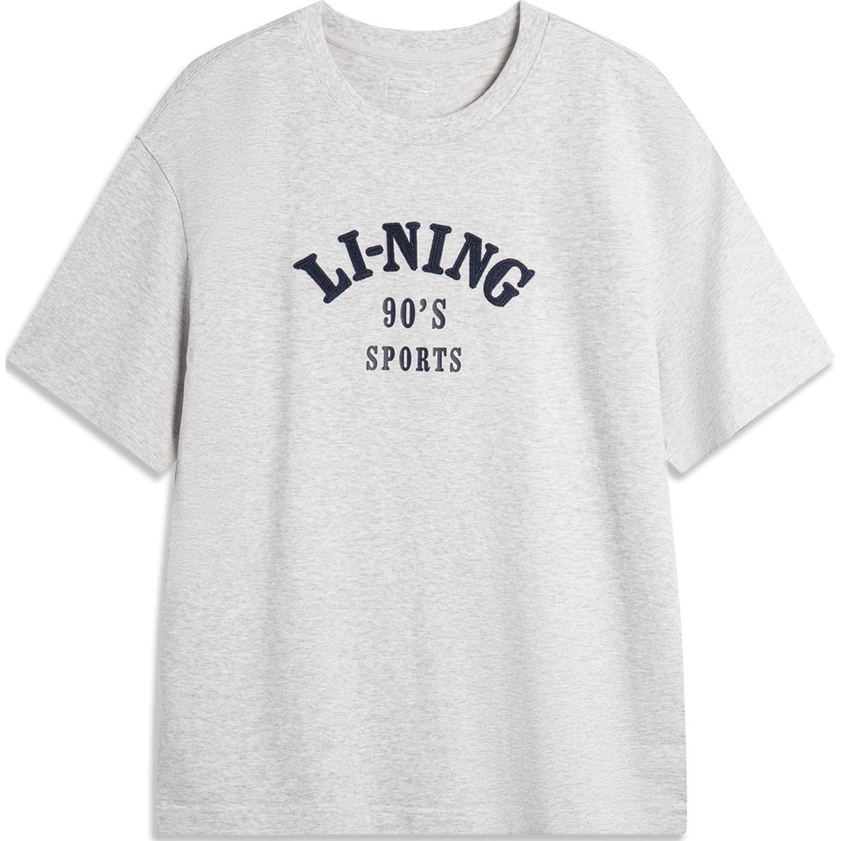 

Li-Ning Weekend Youth Loose Soft Comfortable Crew Neck Casual Sports Short Sleeve T-Shirt Unisex T-Shirt Crescent-Flower-Gray AHSU683-1 XXL