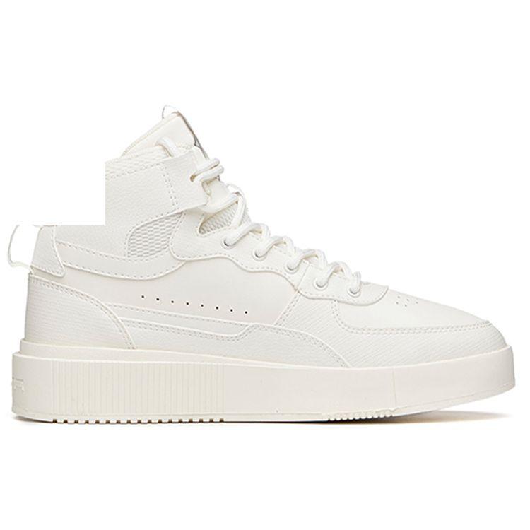 Anta Lifestyle Series Durable Non-Slip High-Top Sneakers Women Sneakers White 922138011-1