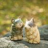 Vintage Wooden Cat Sculpture Craft Desk Ornament For House Decor And Gift Giving