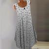 Women's Casual Loose Round Neck Floral Gradient Sleeveless Vest Dress