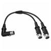 3Pin Splitter Cable 1 3Pin Female to 2 Female Y Cable Balanced Microphone Splitter Cord Sound Adapter 90 Degree