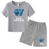 Children Summer Six Seven 67 Cartoon Print Casual Set Clothes T-shirt+Shorts 2P Charming Boy Girl Toddler 3-12 Yrs Short-sleeved