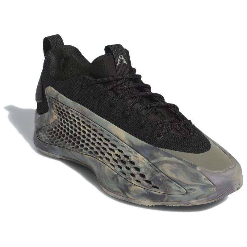 Adidas A.E. 1 Low 'MX Grey' Support Low-Top Basketball Shoes Men's Ascend Black Camouflage Sneakers JI4066