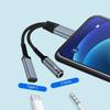 Aluminum Alloys Type C To Two 3.5mm Sound Jacks With PD60W Charging And Losslessly Music Transmission