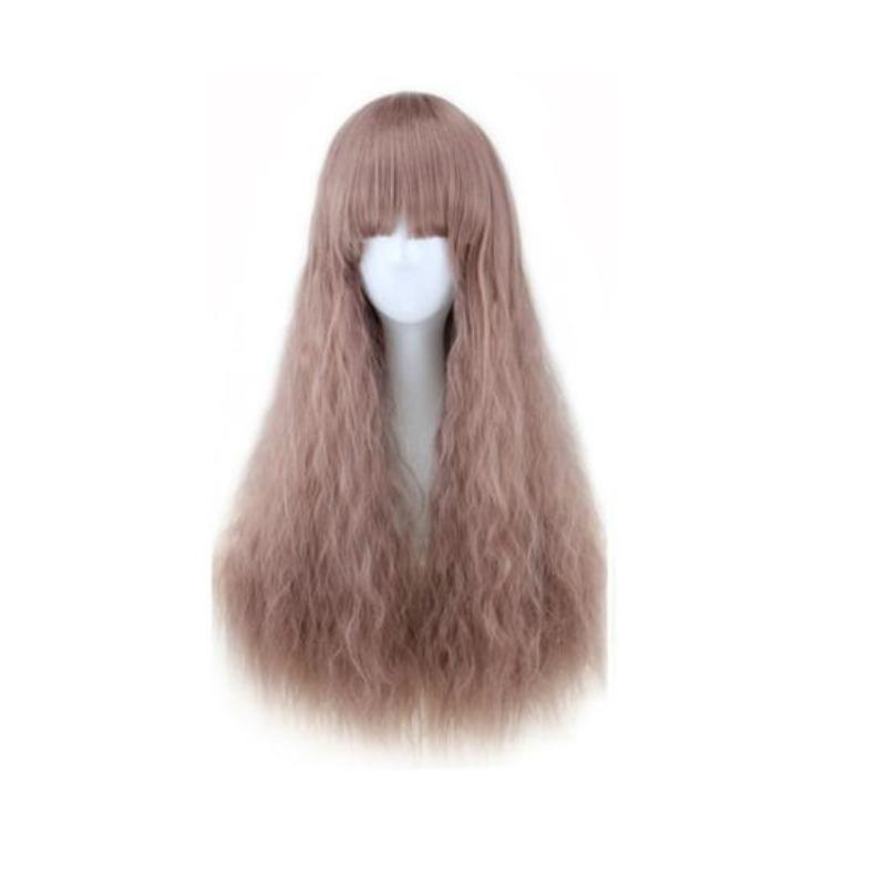 70cm Dlouhé kudrnaté vlasy pro ženy Vlnité vlasy Plná paruka Módní kostým Ples Anime Hraní rolí