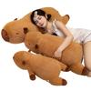 Peluche Capibara Gigante Grande Giocattolo Morbido Ali d'Angelo Cuore Guance Decorazione Arancione Capibara Cuscino da Viaggio per Dormire Cuscino da Abbraccio