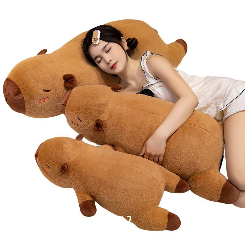 Peluche Capibara Gigante Grande Giocattolo Morbido Ali d'Angelo Cuore Guance Decorazione Arancione Capibara Cuscino da Viaggio per Dormire Cuscino da Abbraccio