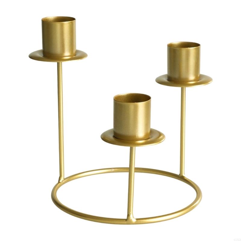 62KD 3 Head Nordic Metal Holder Pillars Candlesticks for Table Centerpieces