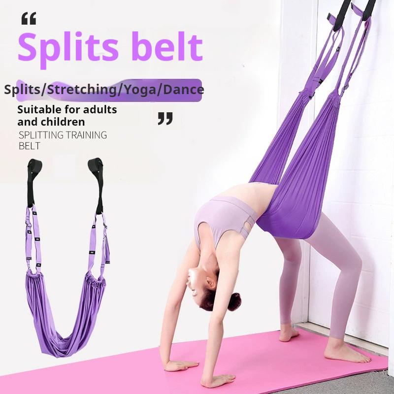 Yoga Aerial Silk Set Woman Hammock Back Area Legs Stretching Swing Pilates Accessories Elastic Fitness Training Belt Domestic Use Gym Equipment