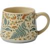 Large Ceramic Coffee Mug 360ml, Cute Cup for Women, Ideal for Tea or Coffee,Hand Painted Floral Design Pottery Mug,1pc