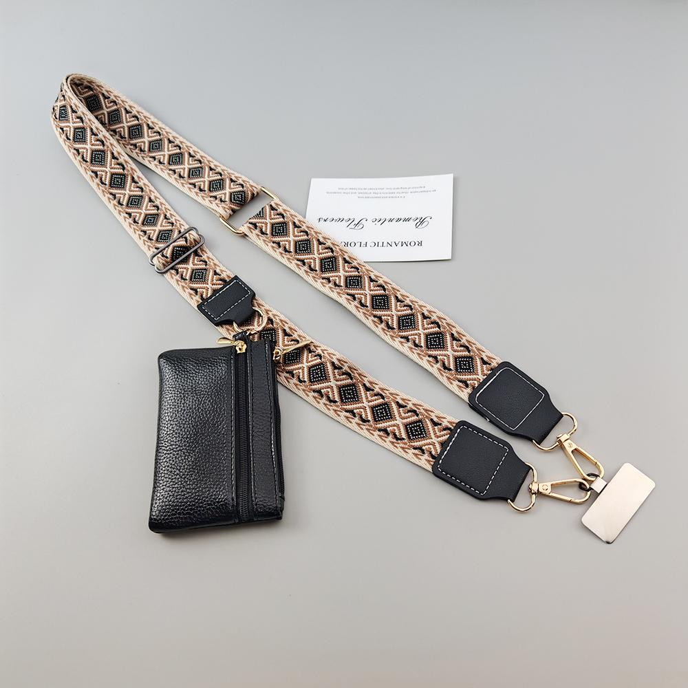 Crossbody Mobile Phone Lanyard With Universal Gasket Cell Phone Strap Zipper Wallet For Women's Bag Coin Purses Earphone Case