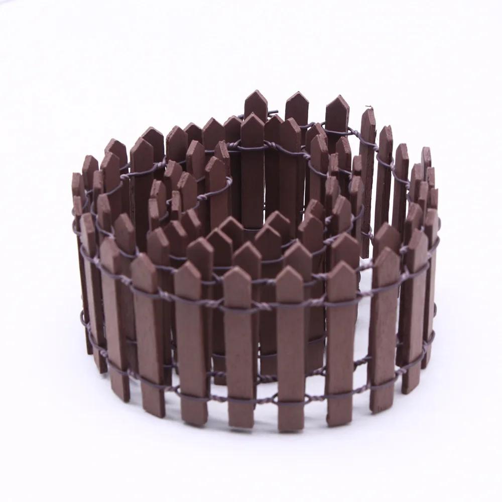 

1 шт. 5 * 90 см Мініатюрний ландшафтний паркан Ляльковий будиночок Садова декорація Паркан Сукулент Дерев яний паркан Ювелірні вироби кавовий