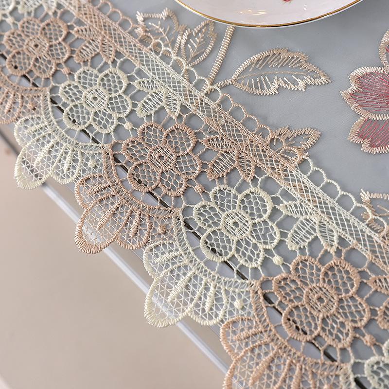 1pc European Style Lace Microwave Cover, Polyester Dustproof Appliance Protector with Floral Design, No Battery Required, Microwave Food Cover