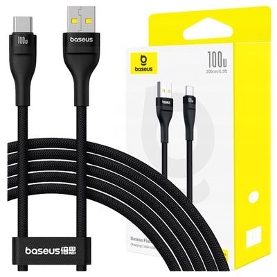 Kabel USB naar USB-C Baseus Flash 2 100W, 2M (Zwart)