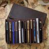 Crazy Horse Leather Multi-Pen Case: Handmade Magnetic Drawer-Style Fountain Pen Storage Box