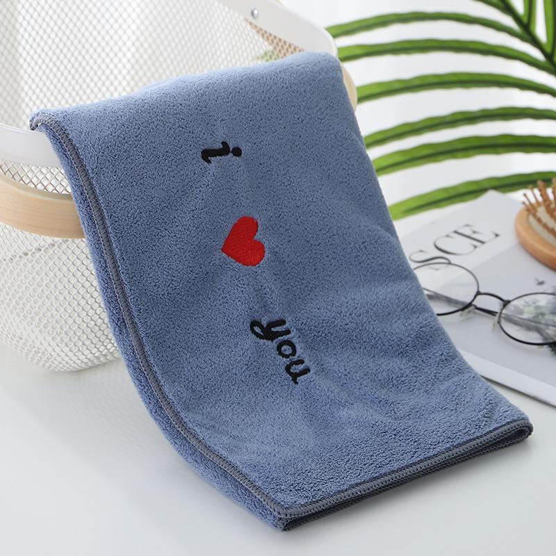 High-Density Coral Velvet Towel Embroidered Super Fine Fiber Face Towel Lock Edge Sliceable Perfect for Gifts Wholesale