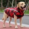 Veste d'hiver imperméable rembourrée pour chien, treillis Doodle bleu, garde au chaud, réflexion nocturne, manteau en coton pour animaux de compagnie, vêtements, fournitures pour animaux de compagnie