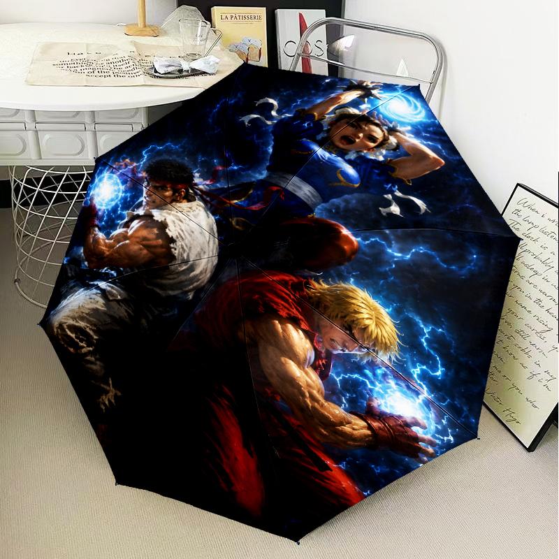 Game Fighter In Action Umbrella 8-Frame for Travel, Camping, Casual Lightweight Portable Umbrella, Essential for Every Family Holidays Gift