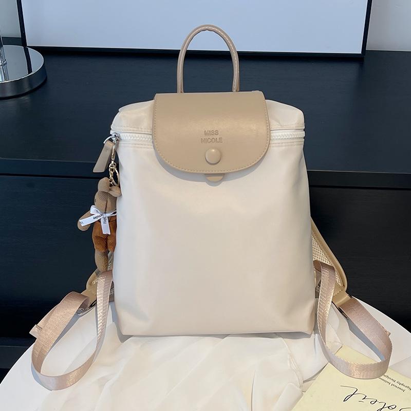 Backpack Nylon Backpack Women S Versatile Fashion Large Capacity Lightweight Leisure Travel Backpack Large Capacity School Bag Single pack белый