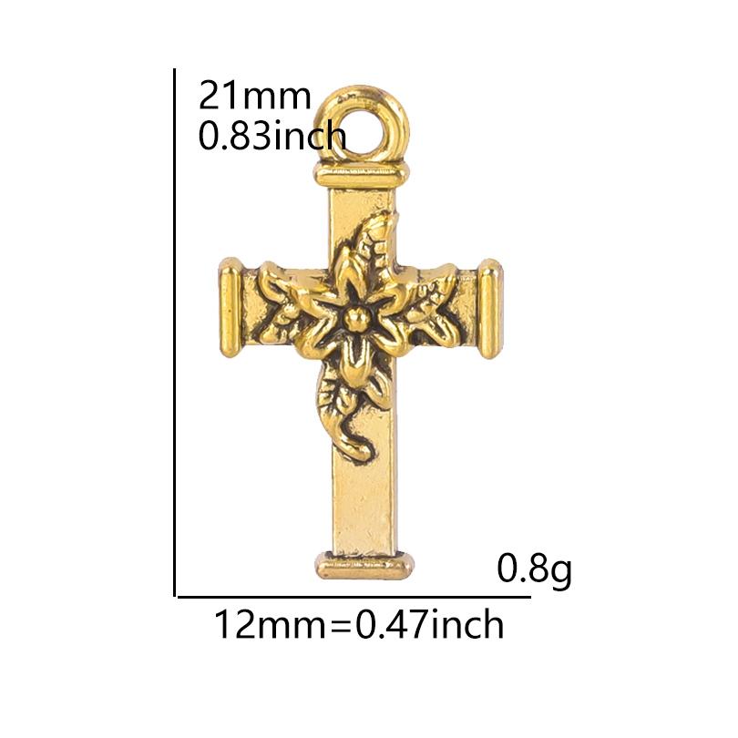 5Pcs Crosses Pendant Charms For Jewelry Making Supplies Christ Handmade Necklace Earrings Charm Gold Color Accessories Wholesale