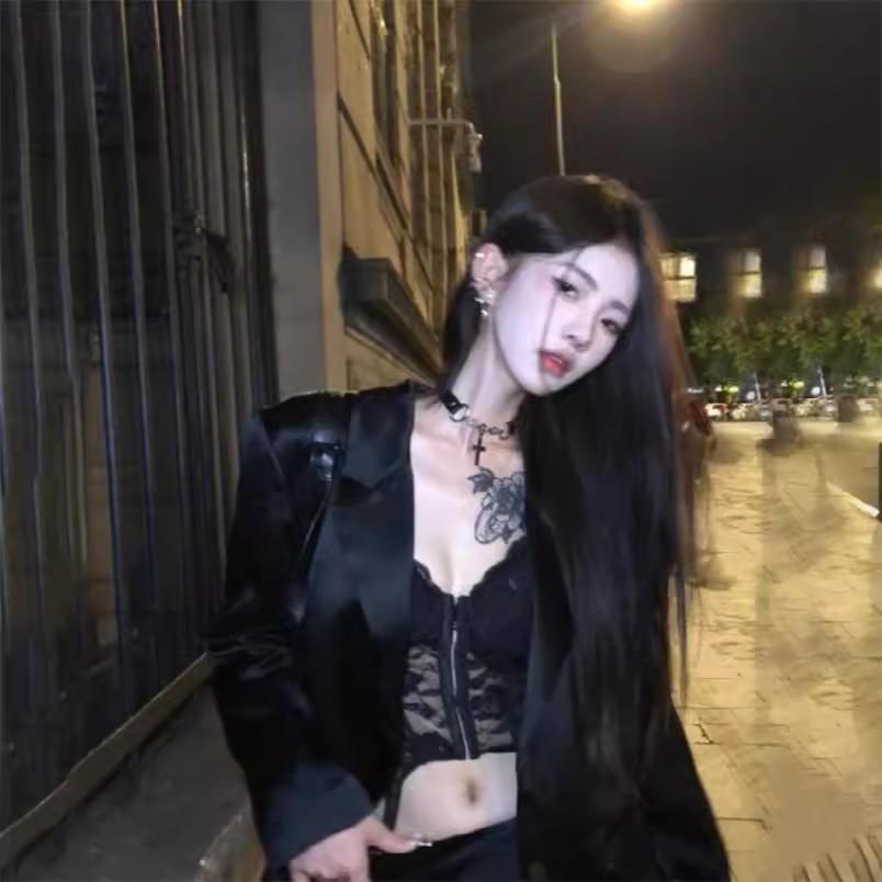 Punk Babes Cross Pendant Necklace Choker Dark Goth Sweet Cool Collar Necklace Collarbone Chain Neck Ring Female