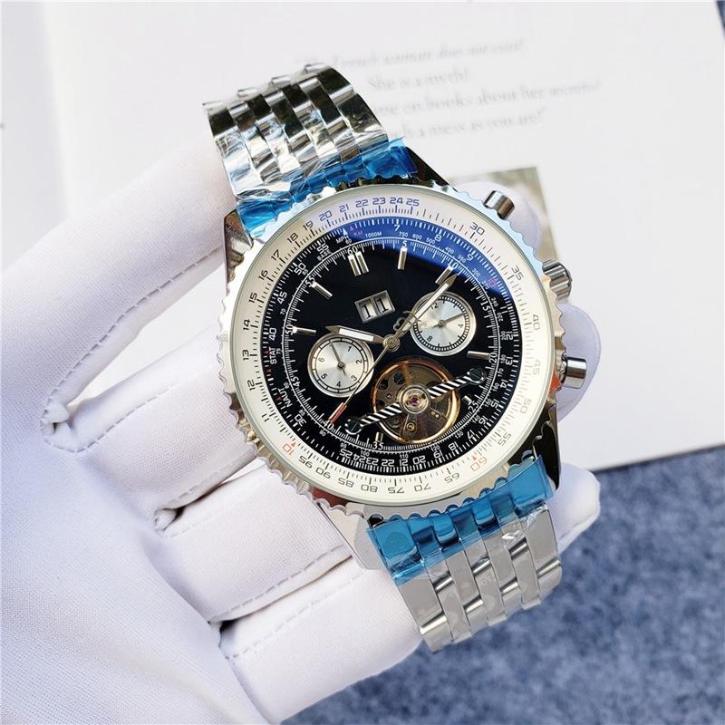 Mens Quartz Watch White Blue Chronograph Date