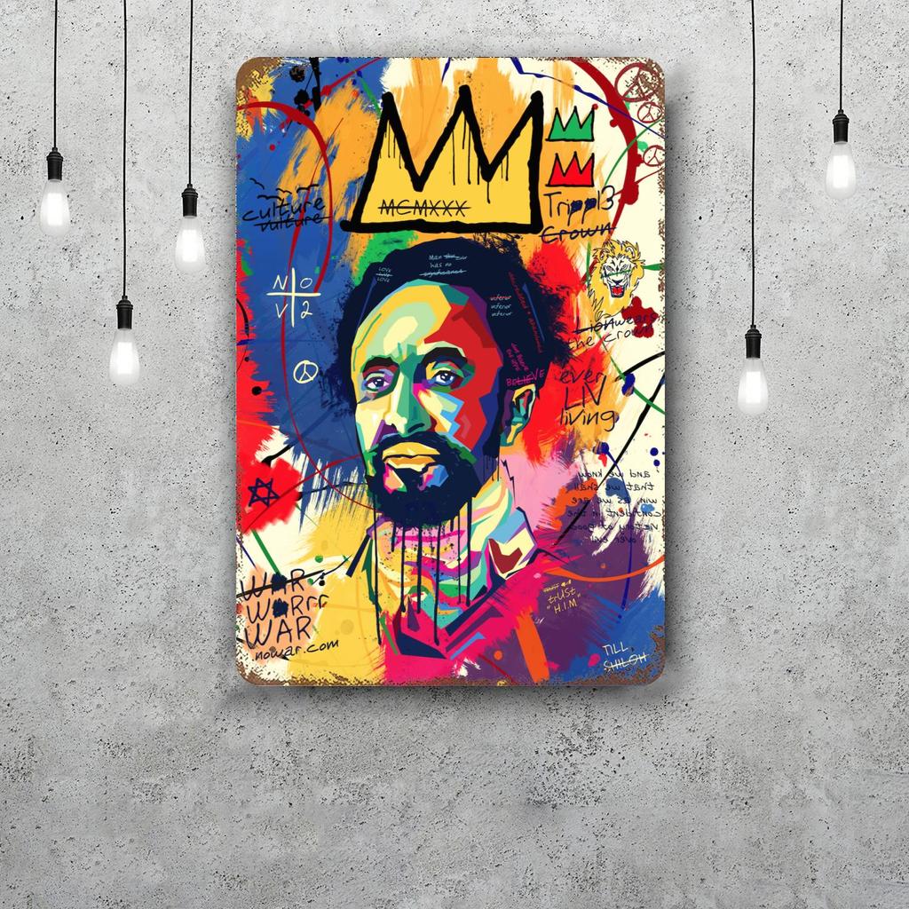 Haile Selassie Classic Poster Rusty Metal Plaque Retro Decorative Plate Bar Man Cave Garage Club Metal Sign Wall Decoration