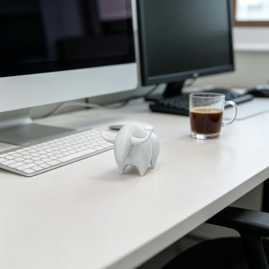 3D Printed Bull Figurine, Mini Bull Animal Statue, Collectible Desktop Ornament for Shelf, Home, Office, Desk Decor