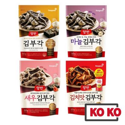 [Dongwon] YangBan Koreanische Algenchips 50g (Original/ Garnelen/ Kimchi / Knoblauch)