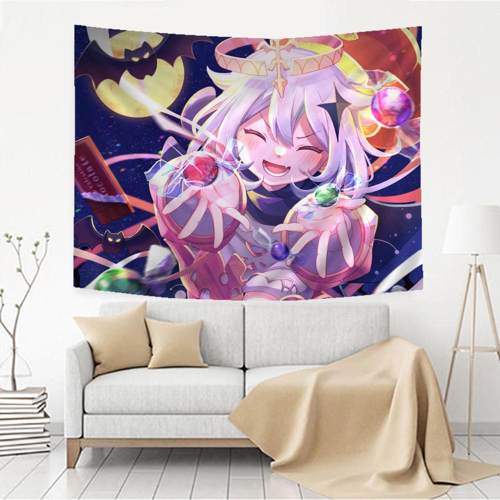 Genshin Impact Paimon Hippie Wall Hanging Tapestries Art Science Fiction Room Home Decor Kawaii Room Decor