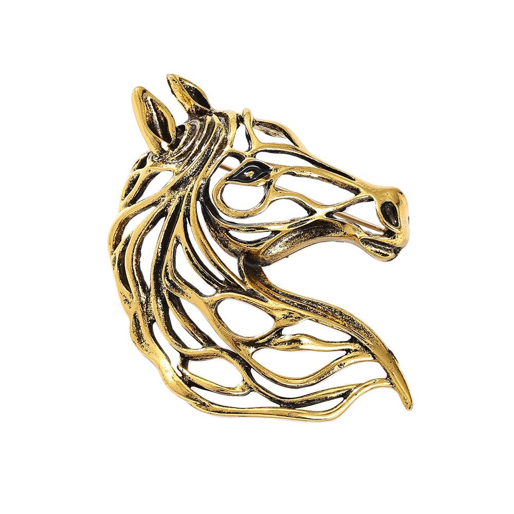 Year of the Horse brooch high-end sense light luxury niche high-end pin zodiac horse brooch jewelry men s blazer accessories
