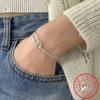 Real 925 Sterling Silver Asymmetric Double Layer Chain Bracelet for Women Hiphop Fine Jewelry Minimalist Accessories