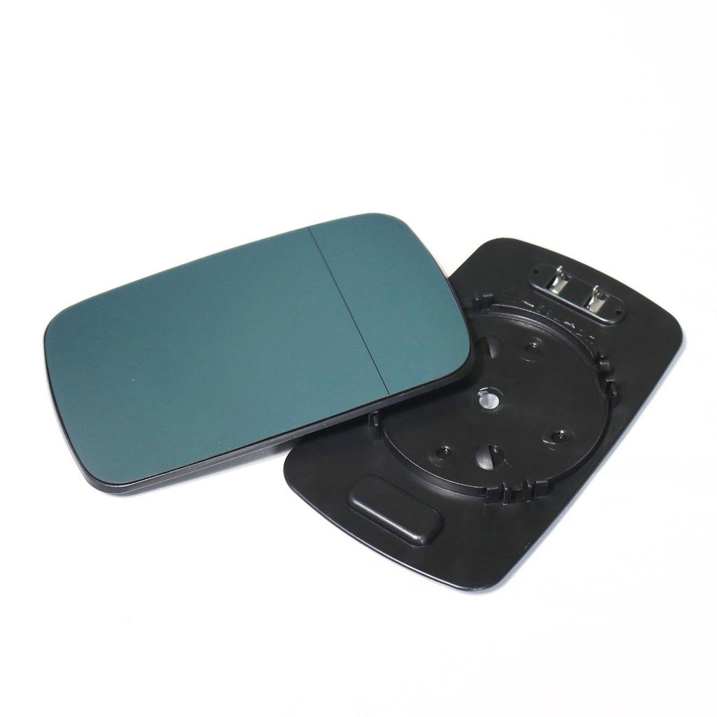 BMW E46 Rearview Mirror Lens, Reversing Blue, Part Numbers 51168250437, 51168250438