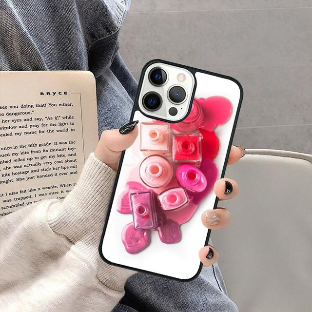 Nagellack Collage Handyhülle Cover für iPhone 17 Air 16 16e 15 13 14 11 12 Pro Max Plus coque fundas Schale