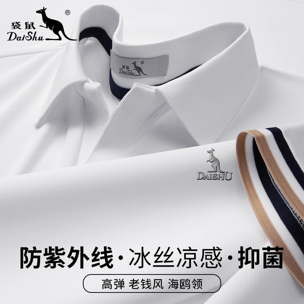 Summer Old Money Wind Seagull Neck Short Sleeve T-shirt Polo Shirt