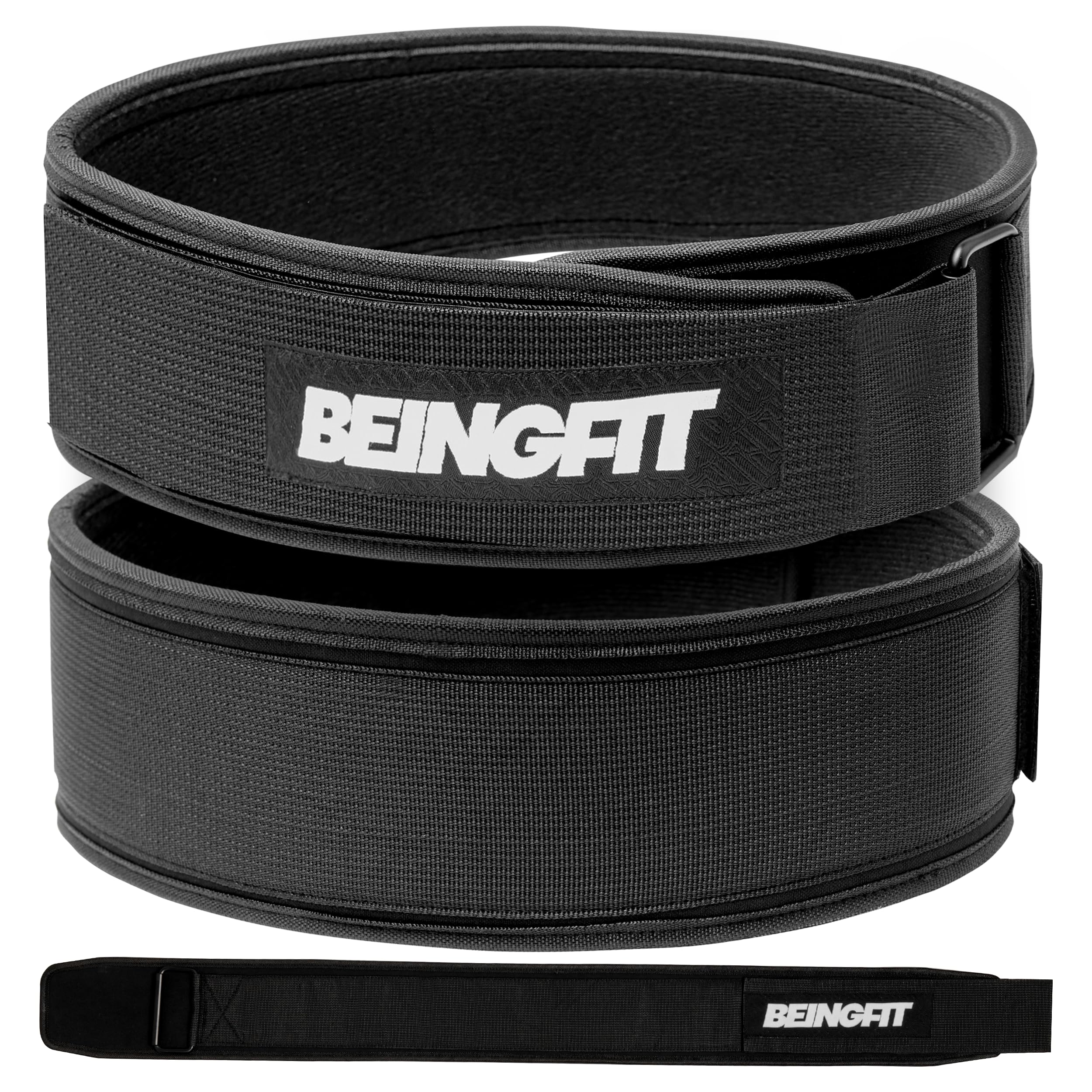 

Beingfit Power Training Strength Training 10cm Unique 3 Unisex Belt, Belt, Wide, Design, Sizes S, M, L, Weightlifting, (M) чёрный
