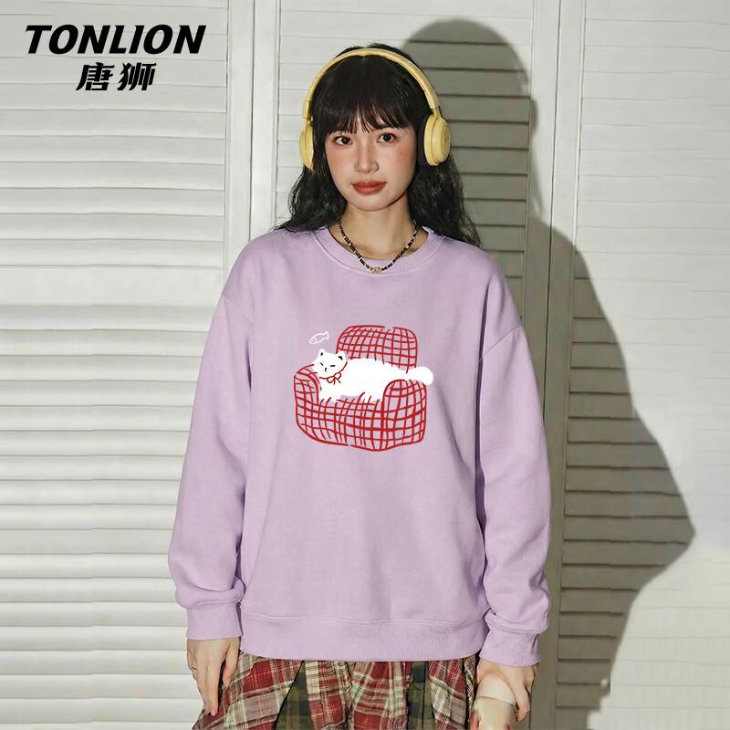 Женская толстовка TonLion с животным принтом и длинным рукавом M