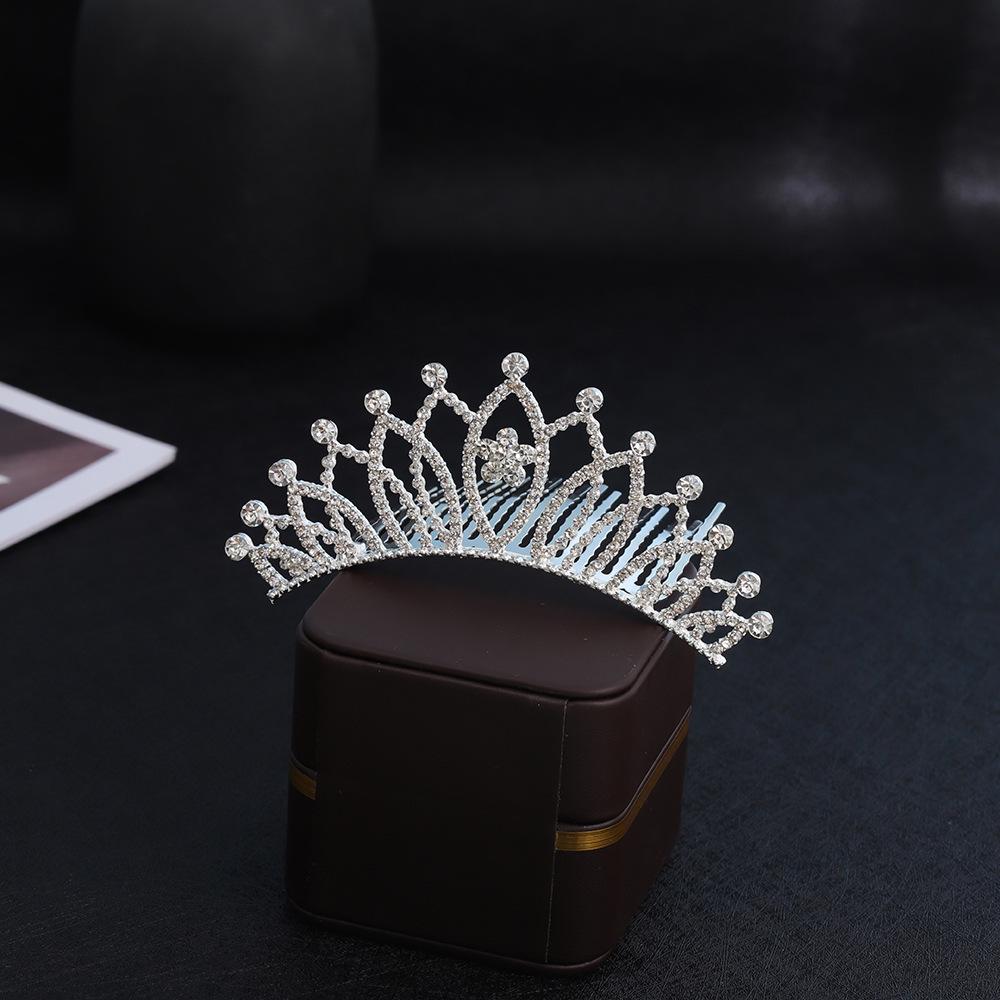 Children's Rhinestone and Pearl Hair Comb Crown for Weddings and Photo Shoots