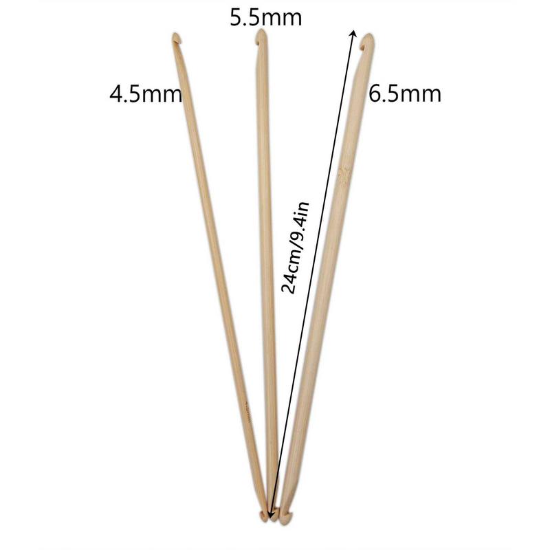 Double End Crochet Bamboo Tunisian Crochet Hooks Knitting Needles Set Ergonomic Weave Craft Rochet Hook For Household DIY Lovers