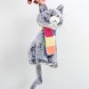 Cat Plush Toy With Scarf 28cm Soft Polyester Collectible Home Decor For Kids And Adults