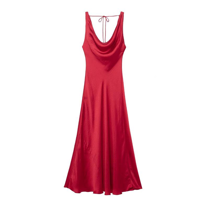 

TAOP&ZA Spring/Summer Women s Elegant Silk Satin Dress L