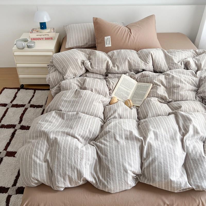 100% Cotton Bedding Set Ins Style Geometric Soft Breathable All Season Use