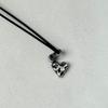 TO.STONE Mellow Heart Necklace, oil painting (black string)