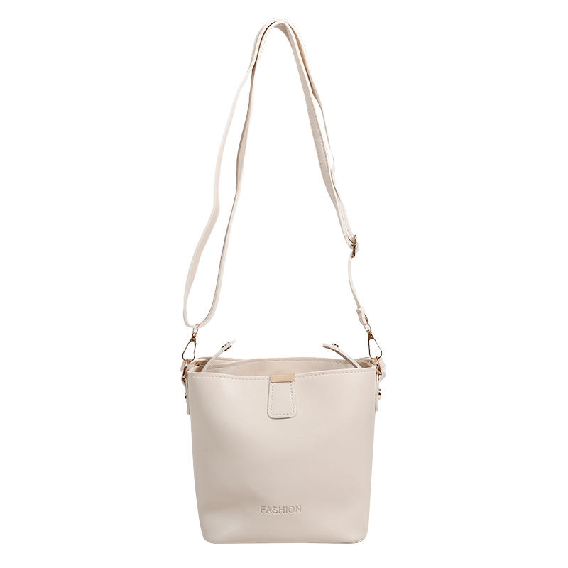 Simple Solid Color Crossbody Bags Women Elegant Shoulder Portable Bucket Bag